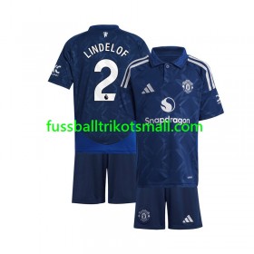 Fußballtrikots Manchester United Victor Lindelof 2 Kinder 2024-2025 Kurzarm Auswärts-trikot kaufen